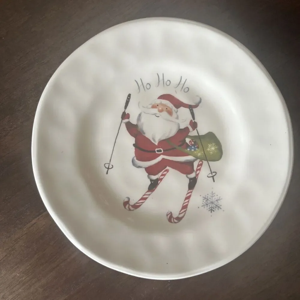 Pier 1 Imports Set Of (4) Christmas Appetizer Plates 6” NEW In Box